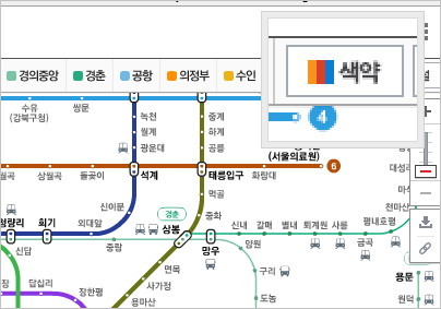 Pc 네이버 지하철노선도 색약지원 서비스