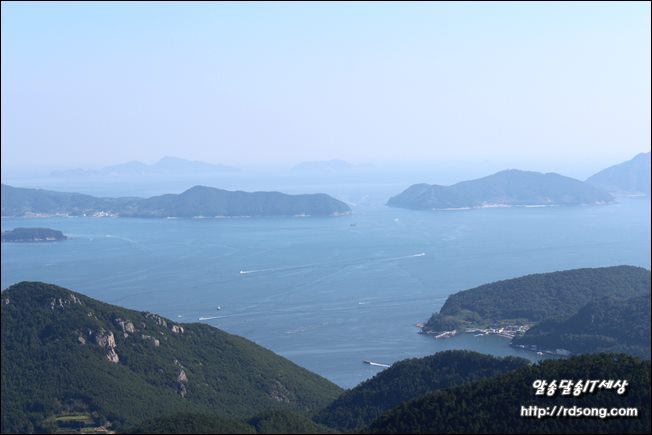 통영 한려수도 케이블카 미륵산 꼭대기에서 내려본 바다[통영 여행]