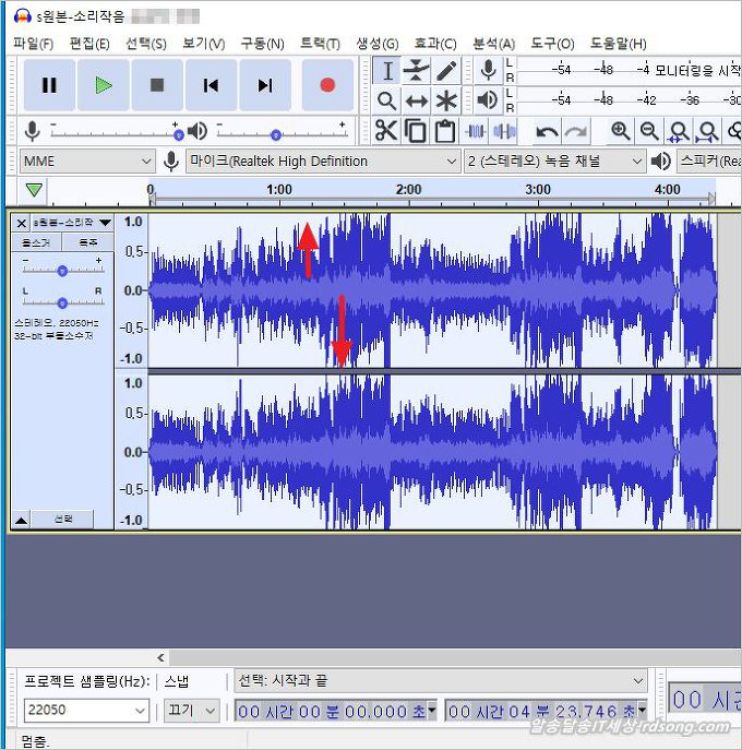 음악편집프로그램 &#8211; Mp3 편집 Audacity 오다시티 2.4.2 포터블 소리 증폭 음질향상