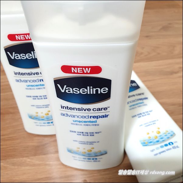 보습력 좋은 무향 바디로션 - 바세린 인텐시브 케어 어드벤스드 리페어 로션4