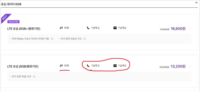 U플러스 유모바일 알뜰모바일 유심요금제 저렴 갈아타기