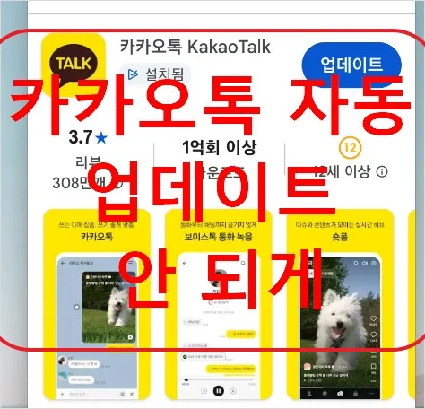 카카오톡 자동 업데이트 끄기 안되게 방법