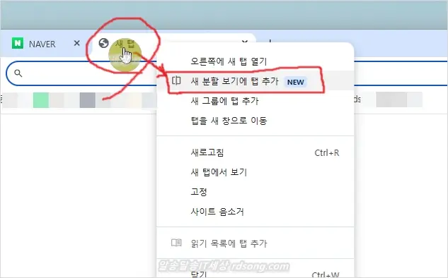 구글 크롬 화면 분할 2개화면  화면 분할뷰 사용법